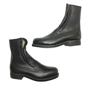Addison Shoe Company Combat Boots Size 8C Black Leather 1977 US Military Vintage